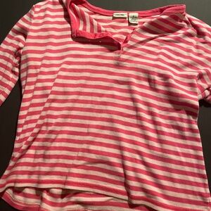 Y2k vintage mini hollister pink and white striped tee